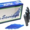 24 Standard International Short Fountain Pen Ink Cartridges, Legal Blue