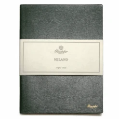 Pineider Notes Milano Leather Notebook, Green, Lined Ivory Paper