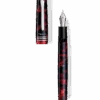 Tibaldi N60 Ruby Red Resin Fountain Pen, Palladium Trim, Double Broad Nib