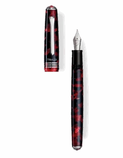 Tibaldi N60 Ruby Red Resin Fountain Pen, Palladium Trim, Double Broad Nib