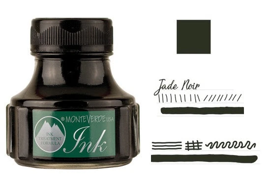 Monteverde 90ml Fountain Pen Ink Bottle, Jade Noir 1 Monteverde 90ml Fountain Pen Ink Bottle, Jade Noir