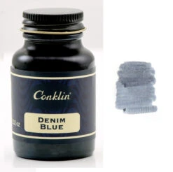 Conklin Classic Fountain Pen Ink Bottle, Denim Blue, 60ml Glass Bottle
