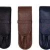 Double Genuine Leather Pen Case