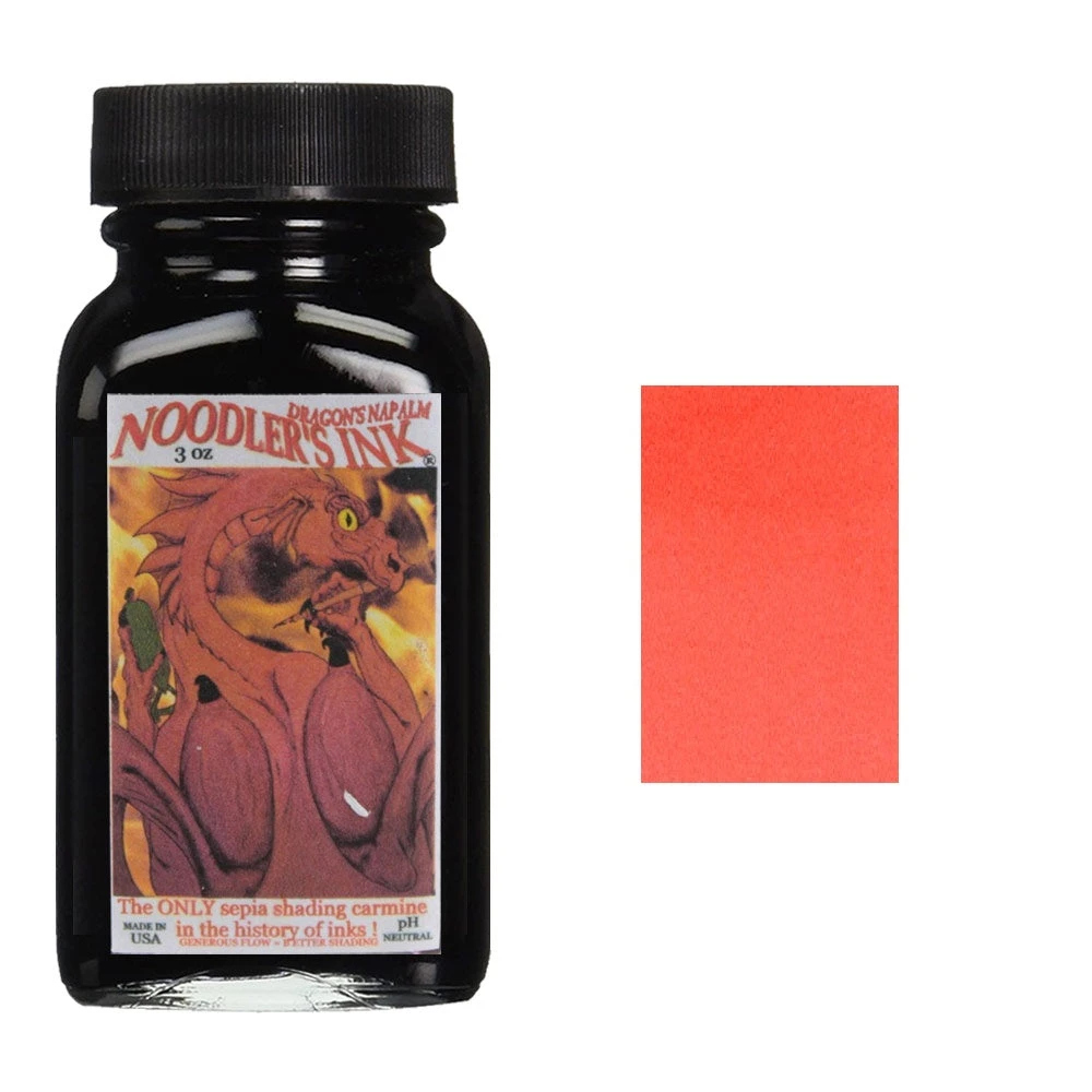 Noodlers Fountain Pen Ink Bottle - Dragon's Fire 1 Noodlers Fountain Pen Ink Bottle - Dragon's Fire
