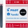 Pilot Namiki Fountain Pen Ink Cartridges, Black, 12pk