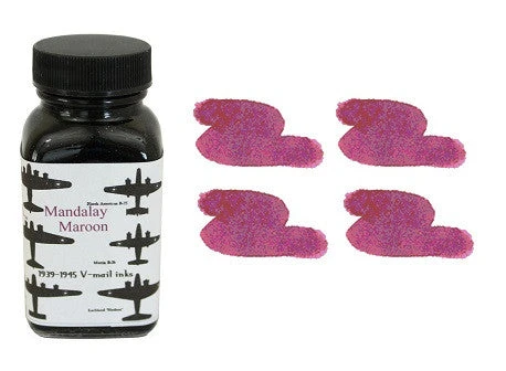 Noodlers Fountain Pen Ink Bottle - VMail Mandalay Maroon 1 Noodlers Fountain Pen Ink Bottle - VMail Mandalay Maroon